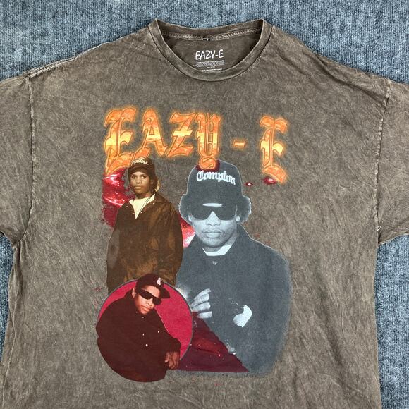 Eazy-E T-Shirt Mens Size 2XL Brown Graphic Rap Vintage Style Hip Hop Tee - Picture 1 of 9